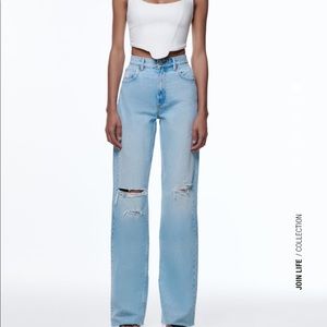 ZARA STRAIGHT LEG RIPPED